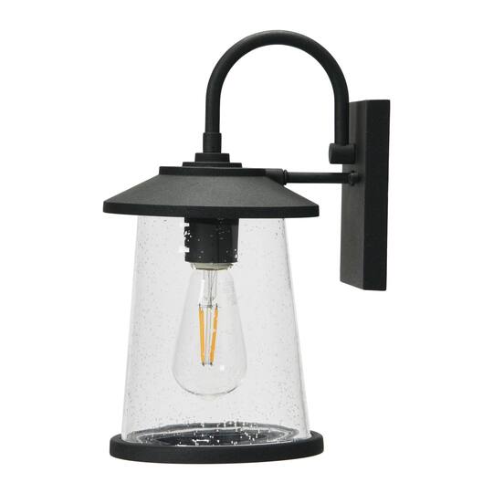 Hello Honey® Robert Stevenson Lighting Hudson 14.5" Distressed Zinc Metal & Seedy Glass Outdoor Light